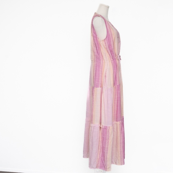 Liverpool. Sleeveless Tiered Maxi Dress with Adjustable Waist. - Picture 5 of 15